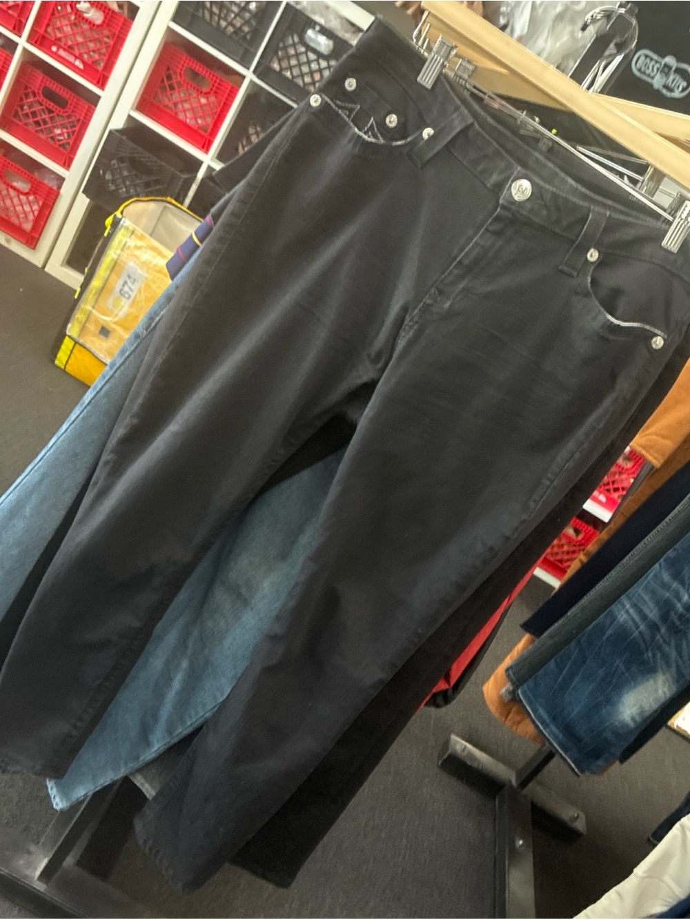 True Religion Ricky Flap Relaxed Jeans Black WORLD TOUR BUDDHA SZ 36 Pre Owned